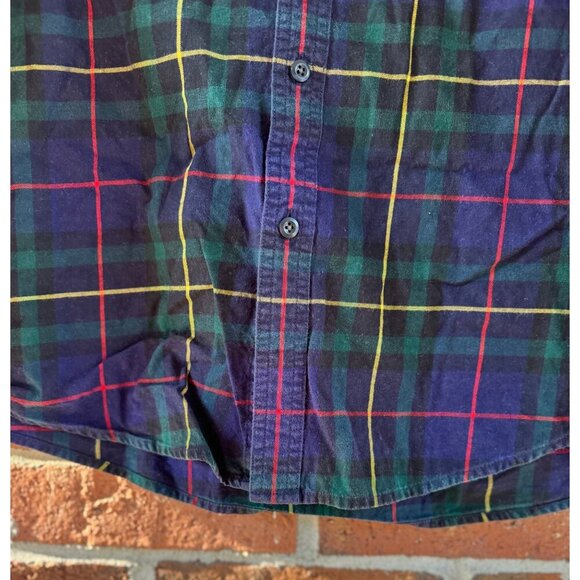 LL Bean Signature Slim Fit Flannel Shirt Men’s Large Plaid Tartan 100% Cotton - Picture 3 of 7